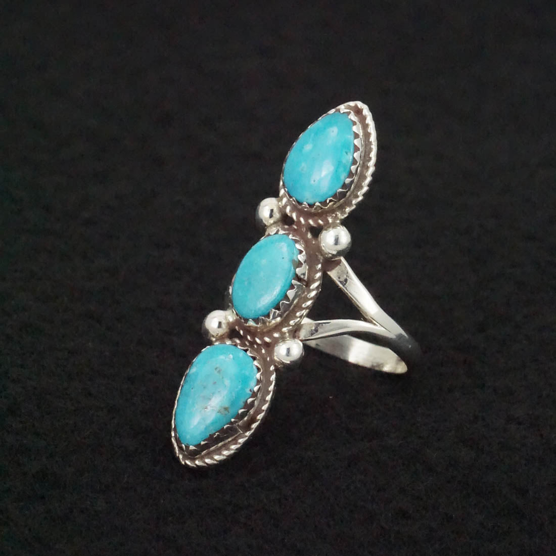 Ernest Hawthorne Turquoise & Sterling Silver Ring Size 7.5