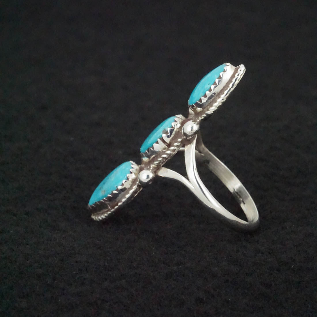 Ernest Hawthorne Turquoise & Sterling Silver Ring Size 7.5
