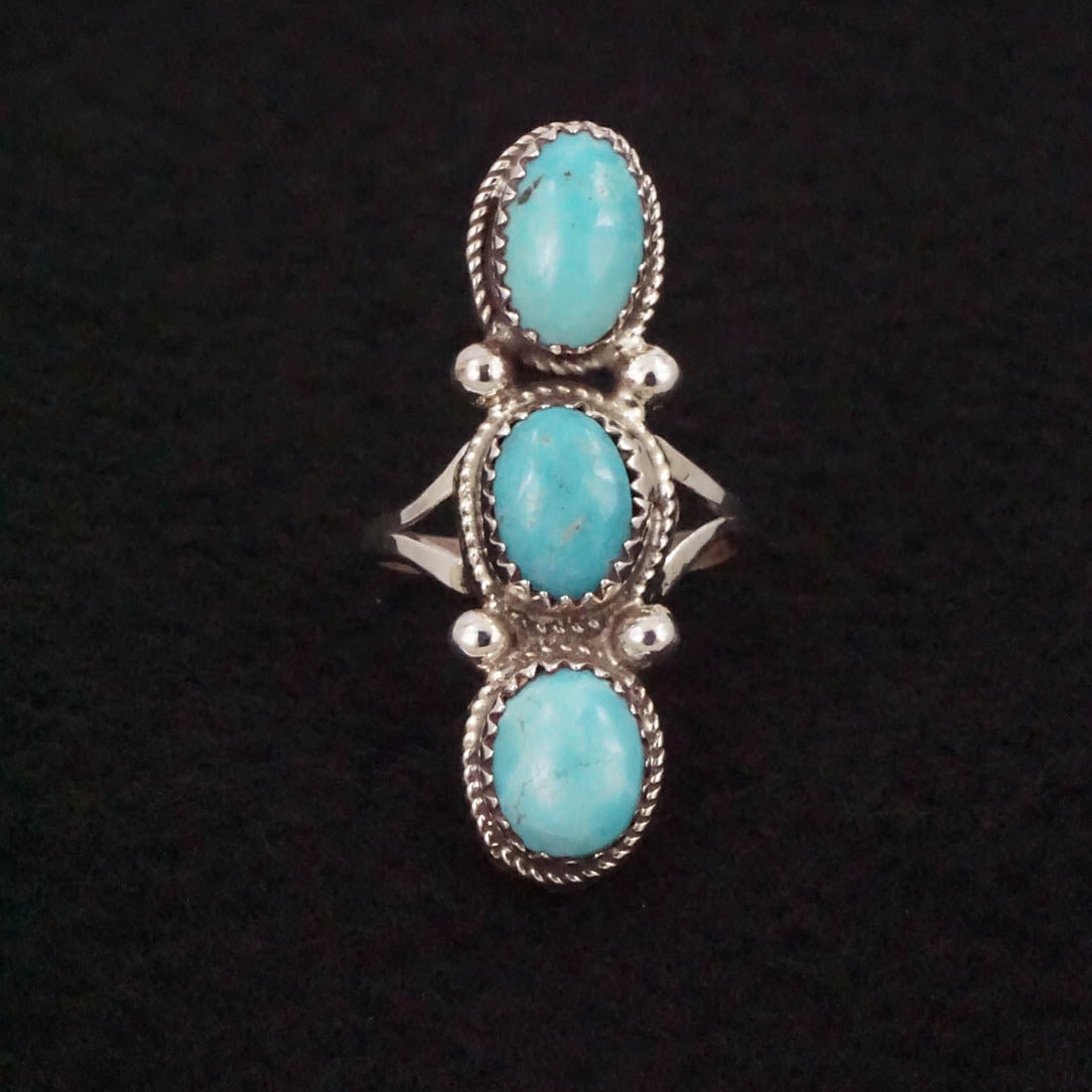 Ernest Hawthorne Turquoise & Sterling Silver Ring Size 7.5