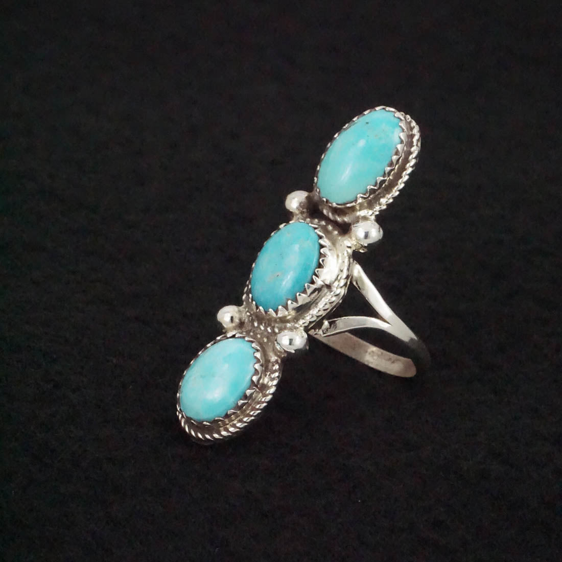 Ernest Hawthorne Turquoise & Sterling Silver Ring Size 7.5