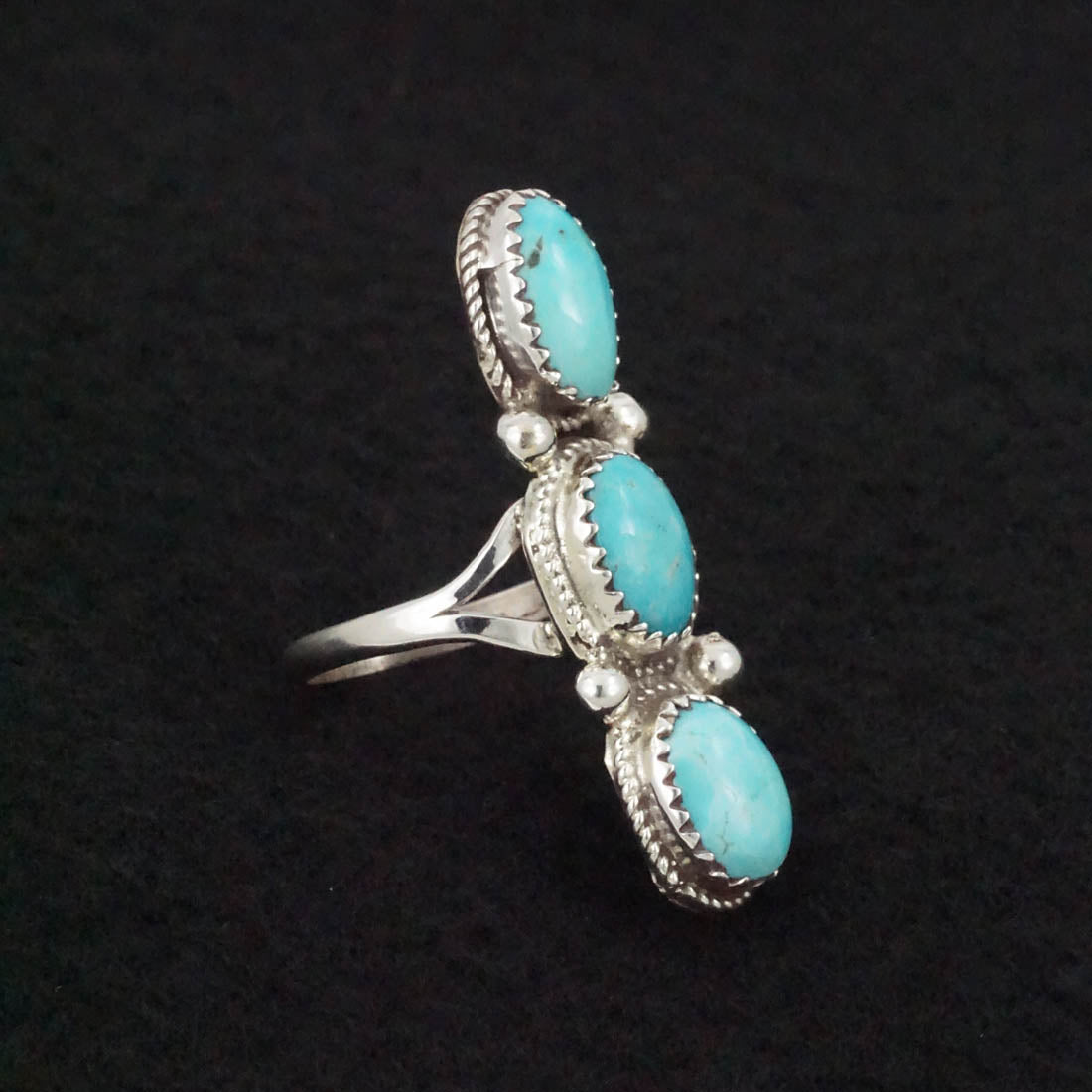 Ernest Hawthorne Turquoise & Sterling Silver Ring Size 7.5