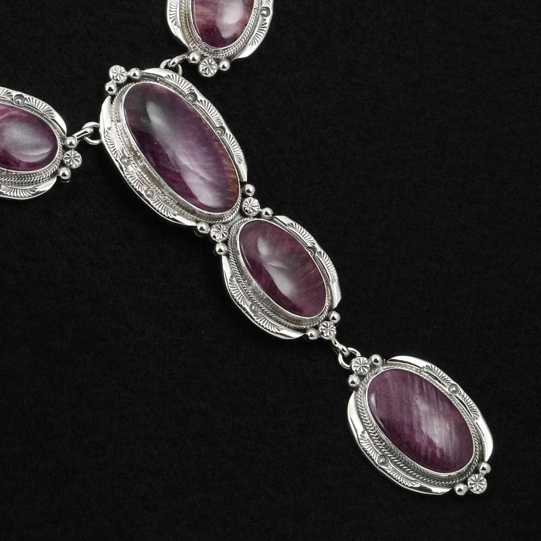 Paul Livingston Spiny Oyster & Sterling Silver Necklace Set