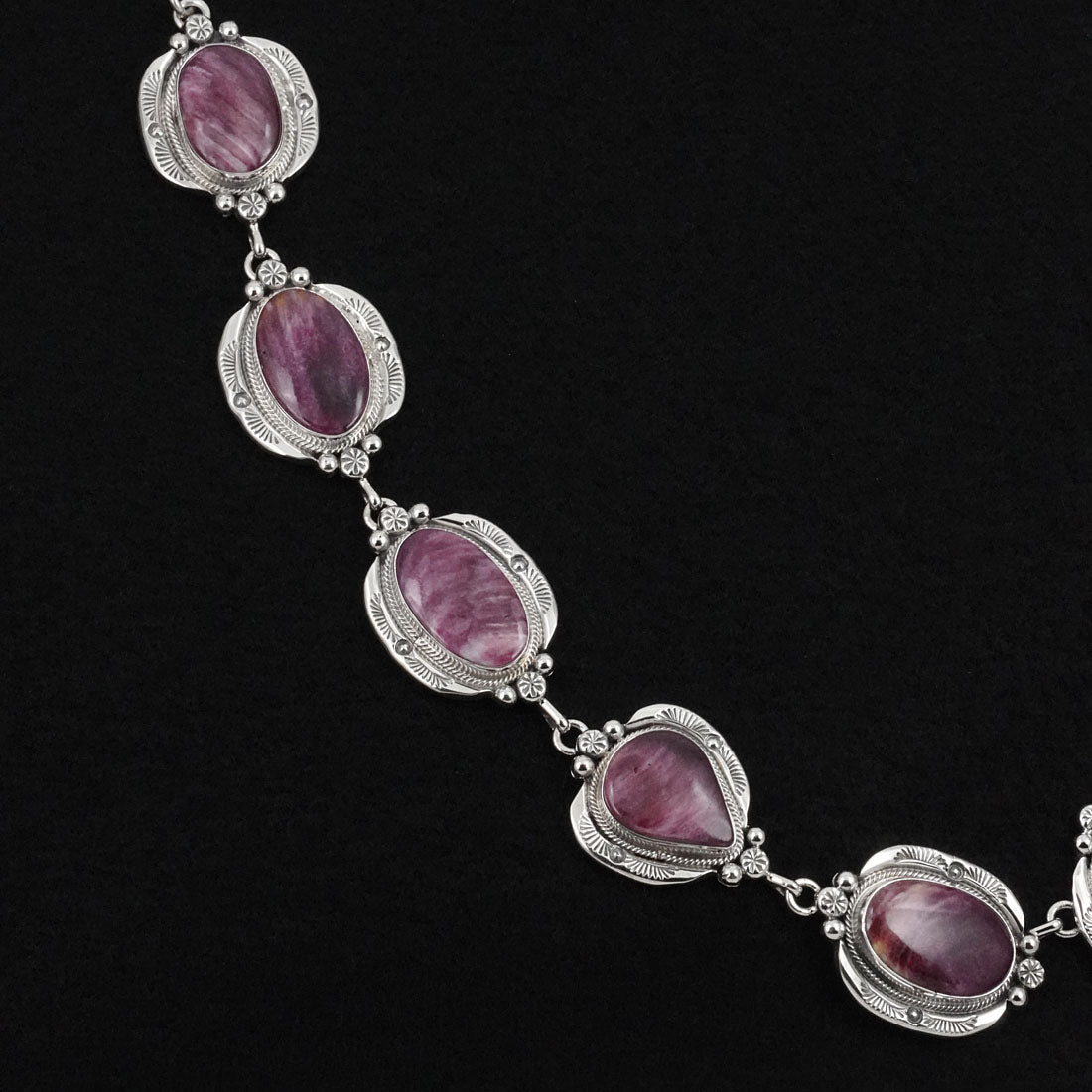 Paul Livingston Spiny Oyster & Sterling Silver Necklace Set