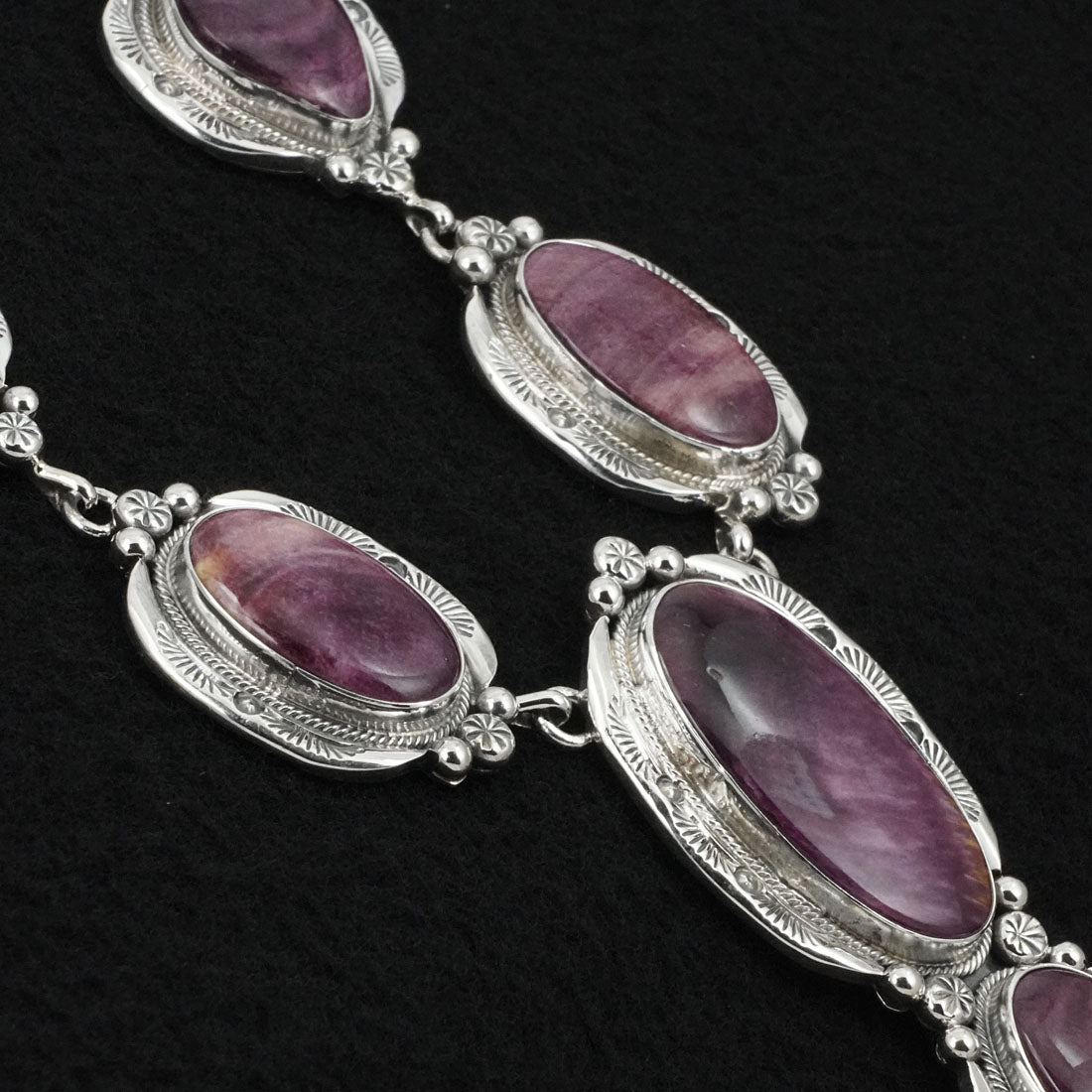 Paul Livingston Spiny Oyster & Sterling Silver Necklace Set