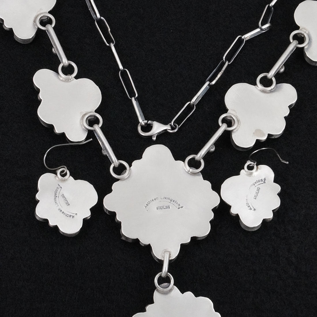 Kathleen Livingston Turquoise & Sterling Silver Necklace Set