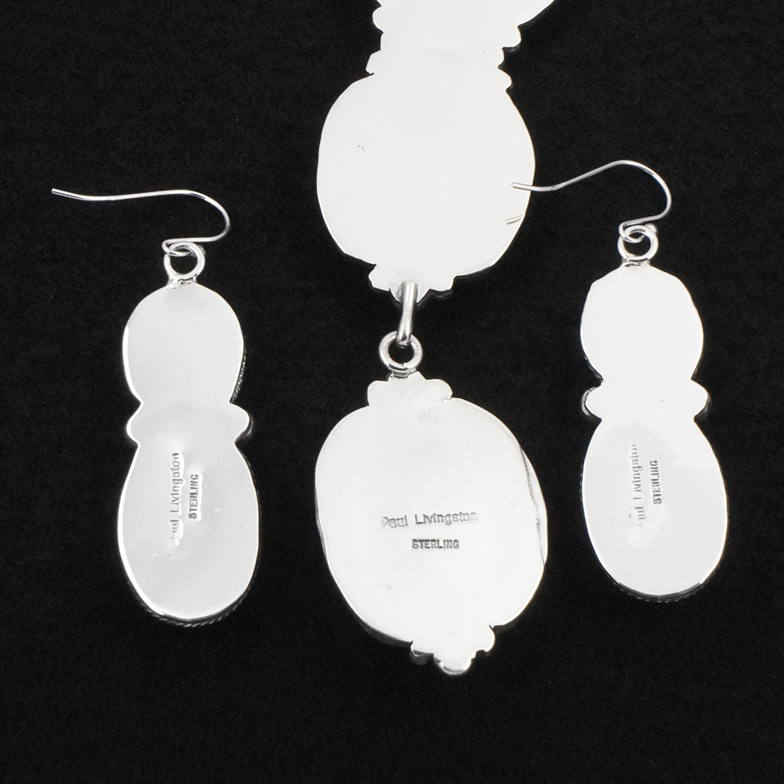 Paul Livingston Spiny Oyster & Sterling Silver Necklace Set