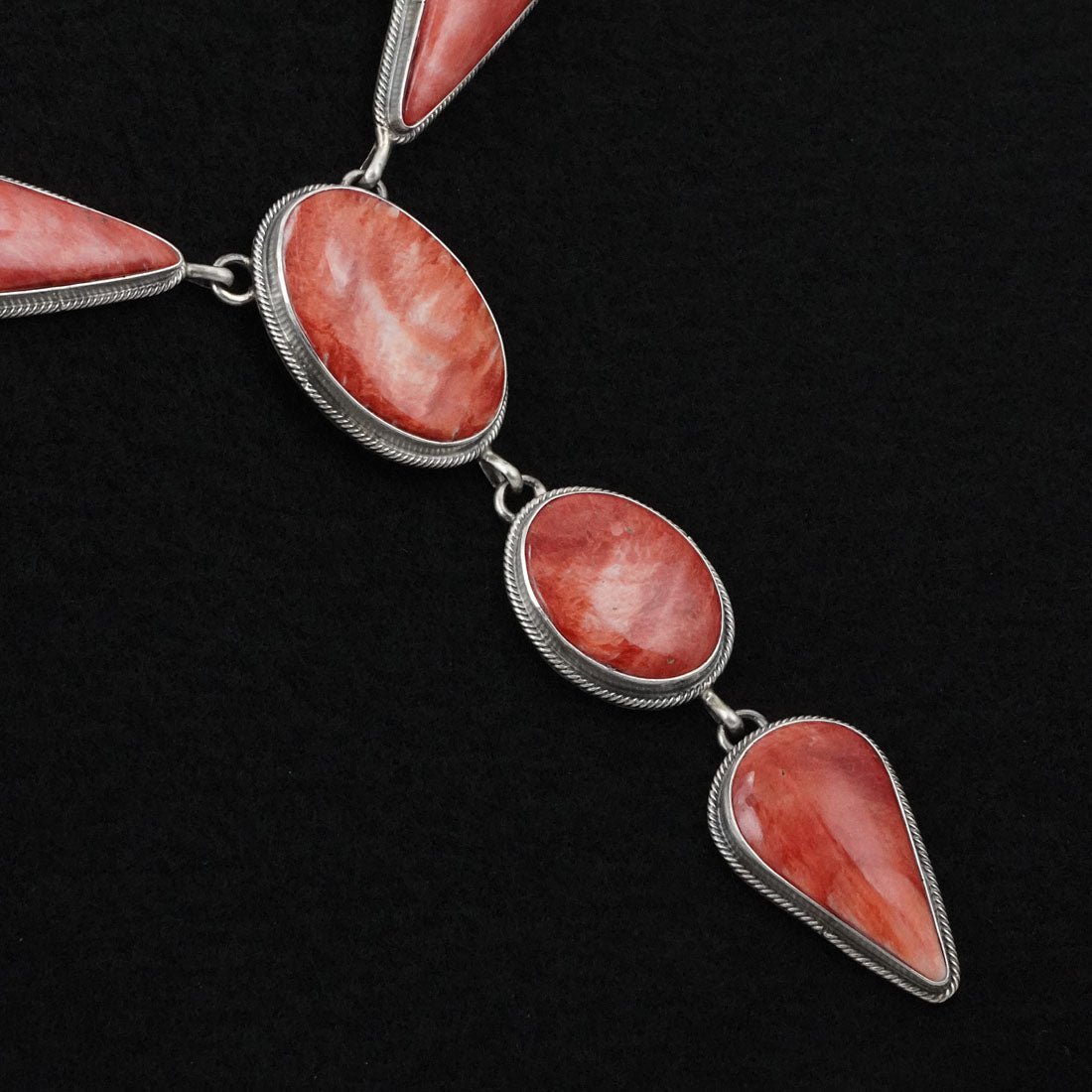 Paul Livingston Spiny Oyster & Sterling Silver Necklace Set