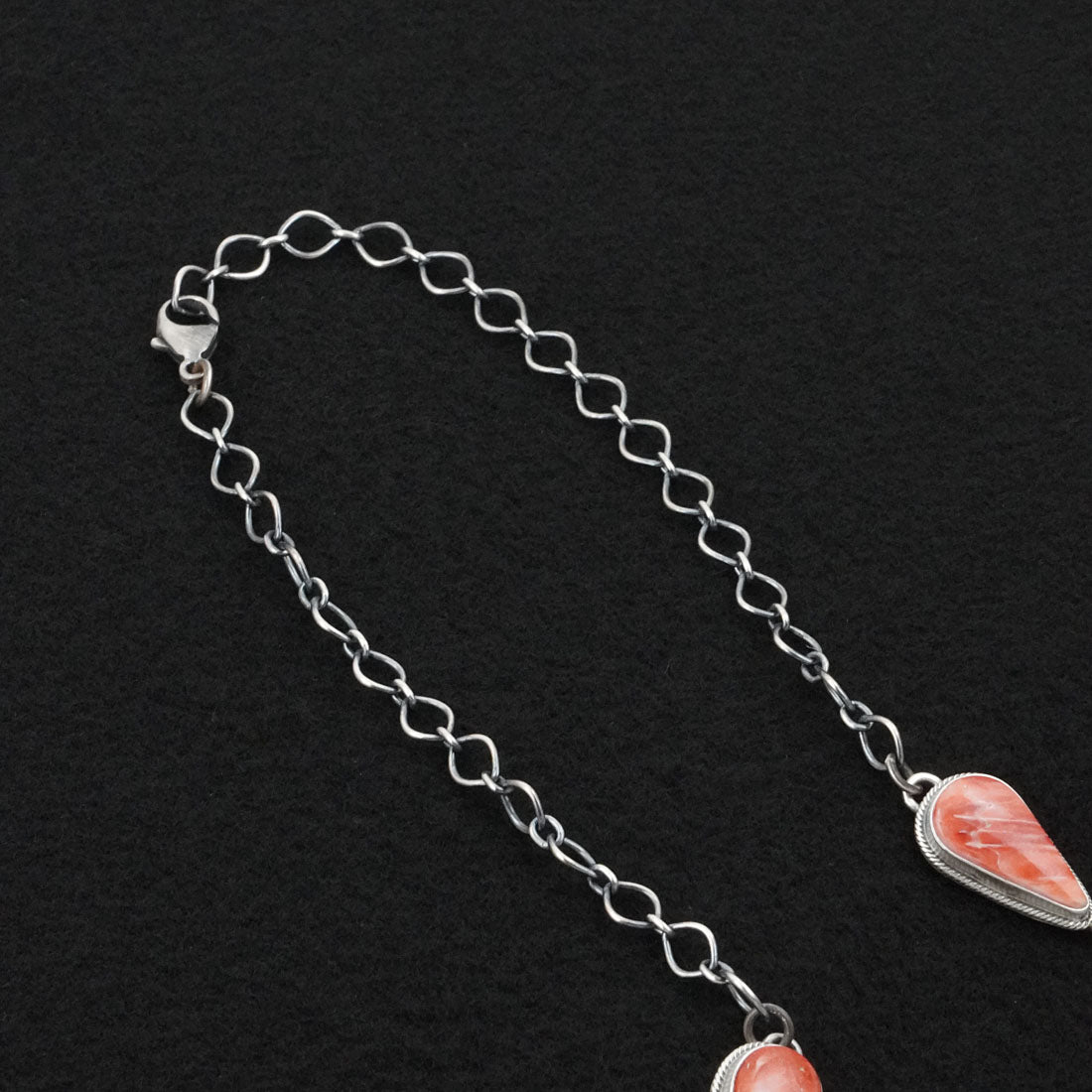 Paul Livingston Spiny Oyster & Sterling Silver Necklace Set