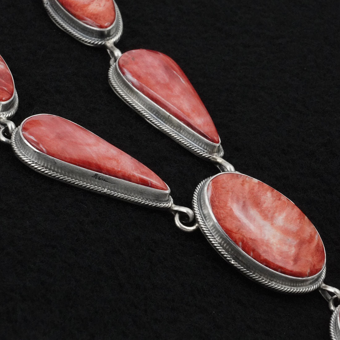 Paul Livingston Spiny Oyster & Sterling Silver Necklace Set