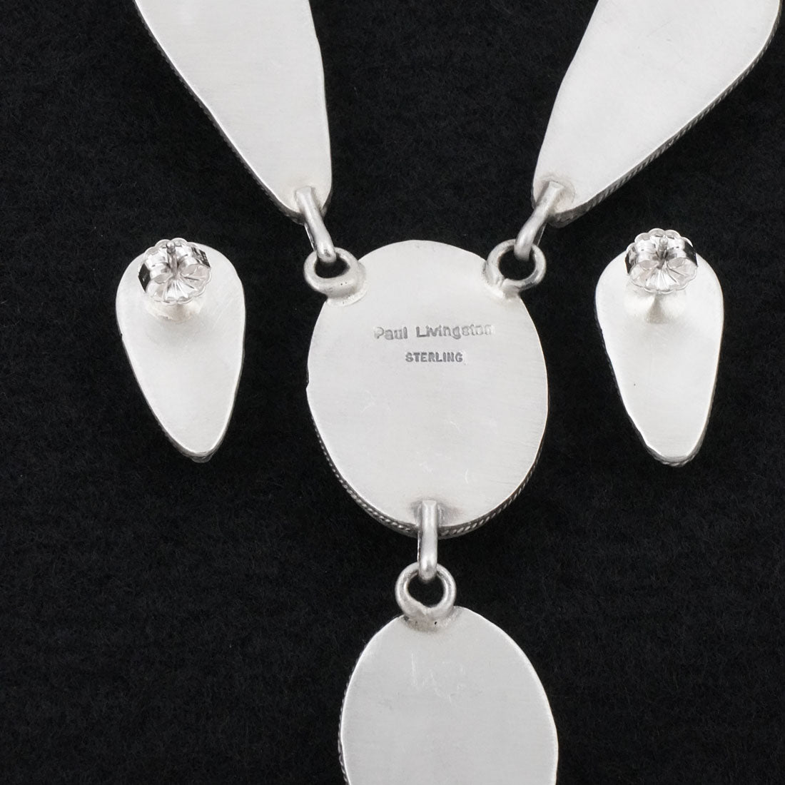 Paul Livingston Spiny Oyster & Sterling Silver Necklace Set