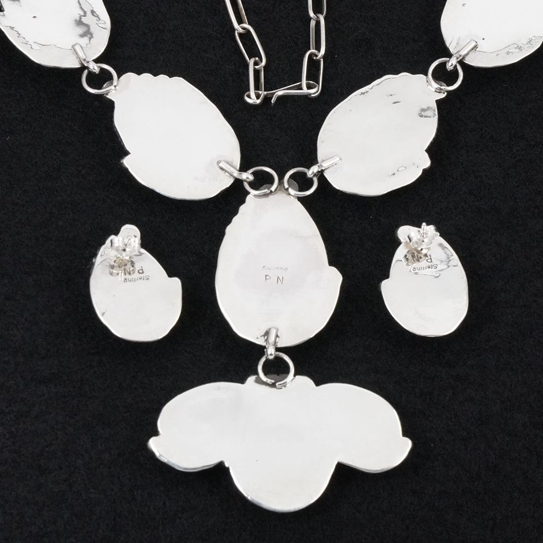 Phil Nez Turquoise & Sterling Silver Necklace Set