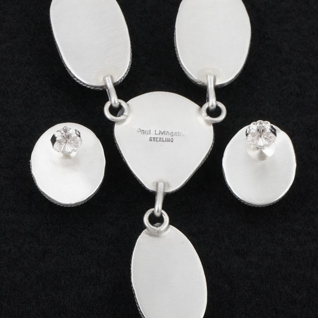 Paul Livingston Spiny Oyster & Sterling Silver Necklace Set