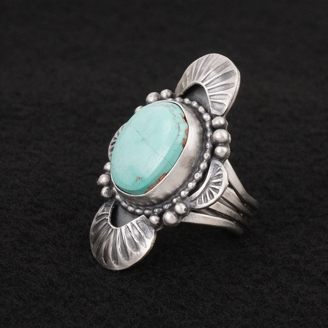 Randy Billy Turquoise & Sterling Silver Ring Size 7