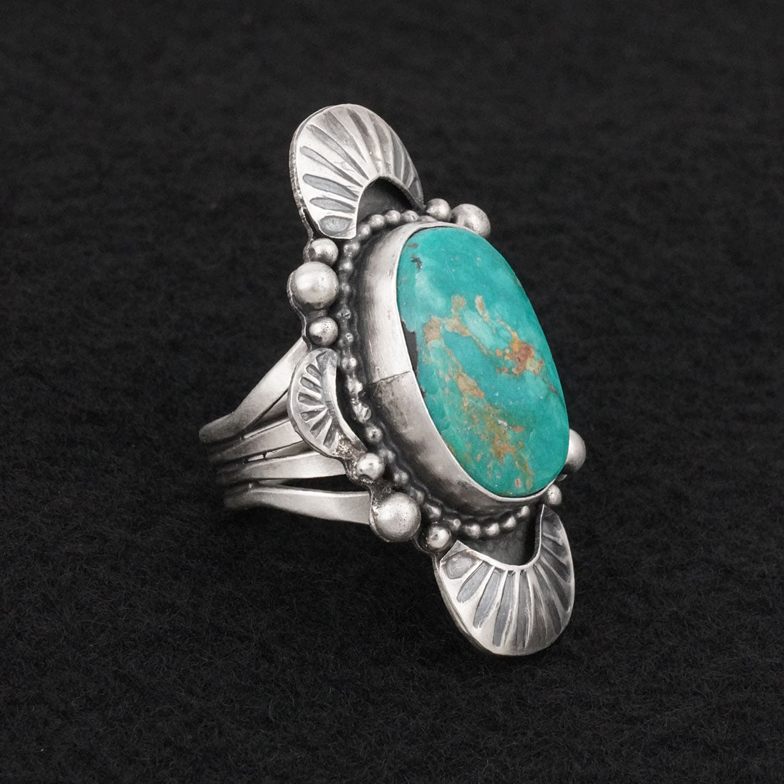 Randy Billy Turquoise & Sterling Silver Ring Size 7