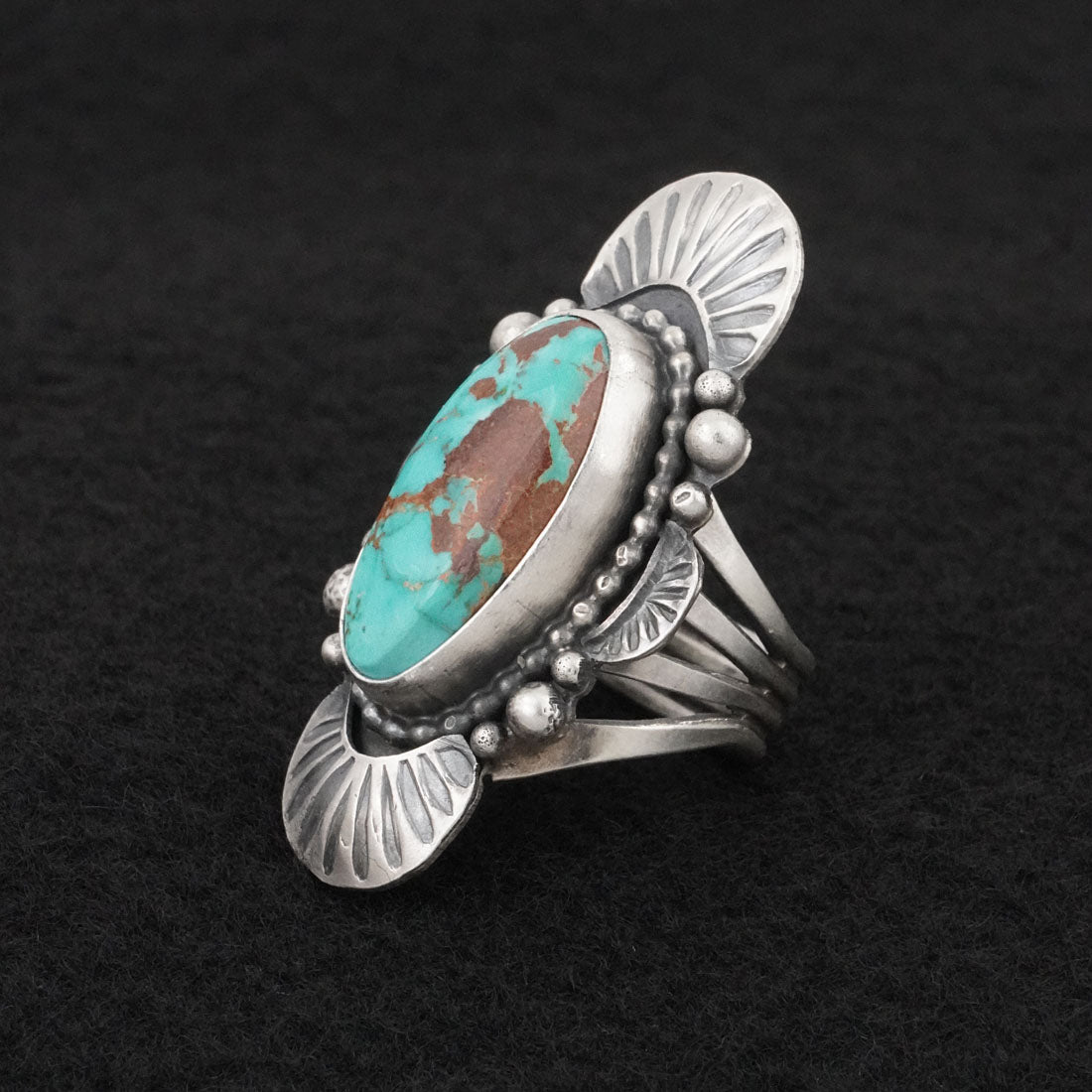 Randy Billy Turquoise & Sterling Silver Ring Size 6