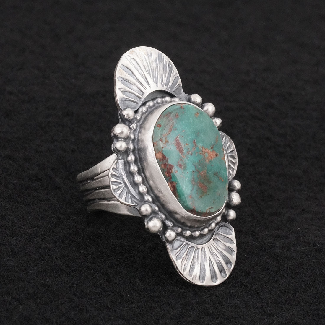 Randy Billy Turquoise & Sterling Silver Ring Size 8