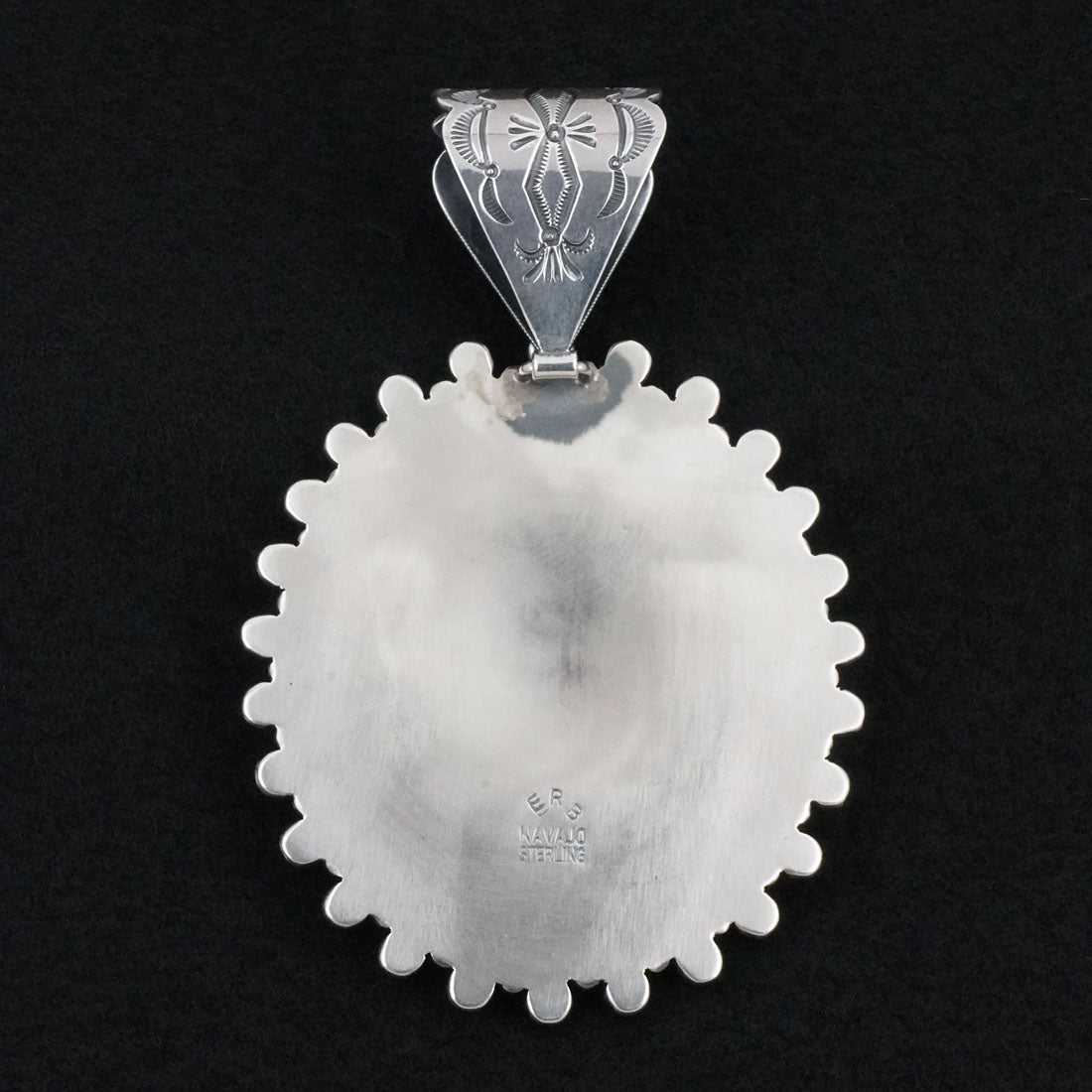 Ernest Begay Turquoise, Coral & Sterling Silver Pendant