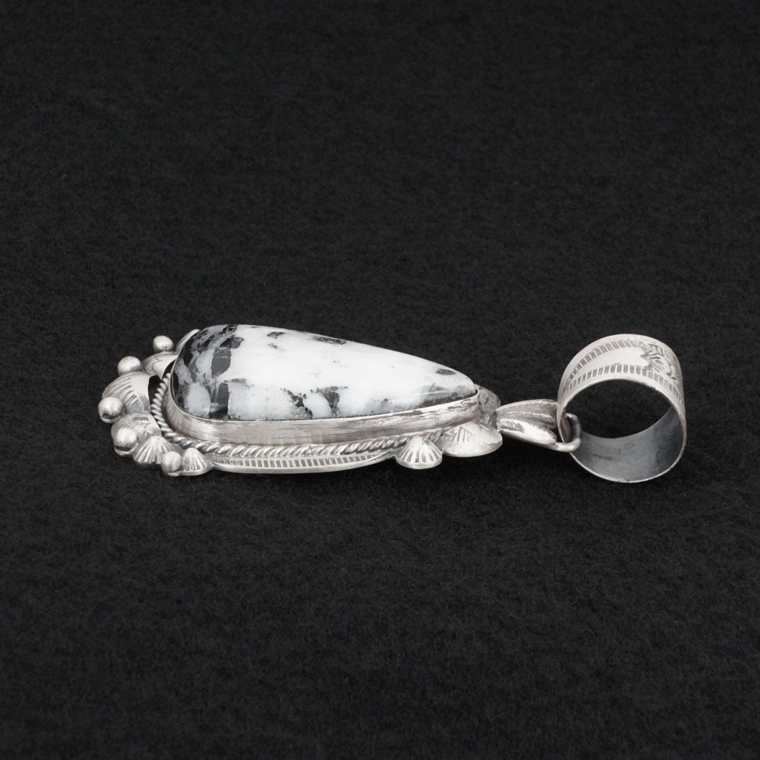 Vernon Johnson White Buffalo & Sterling Silver Pendant