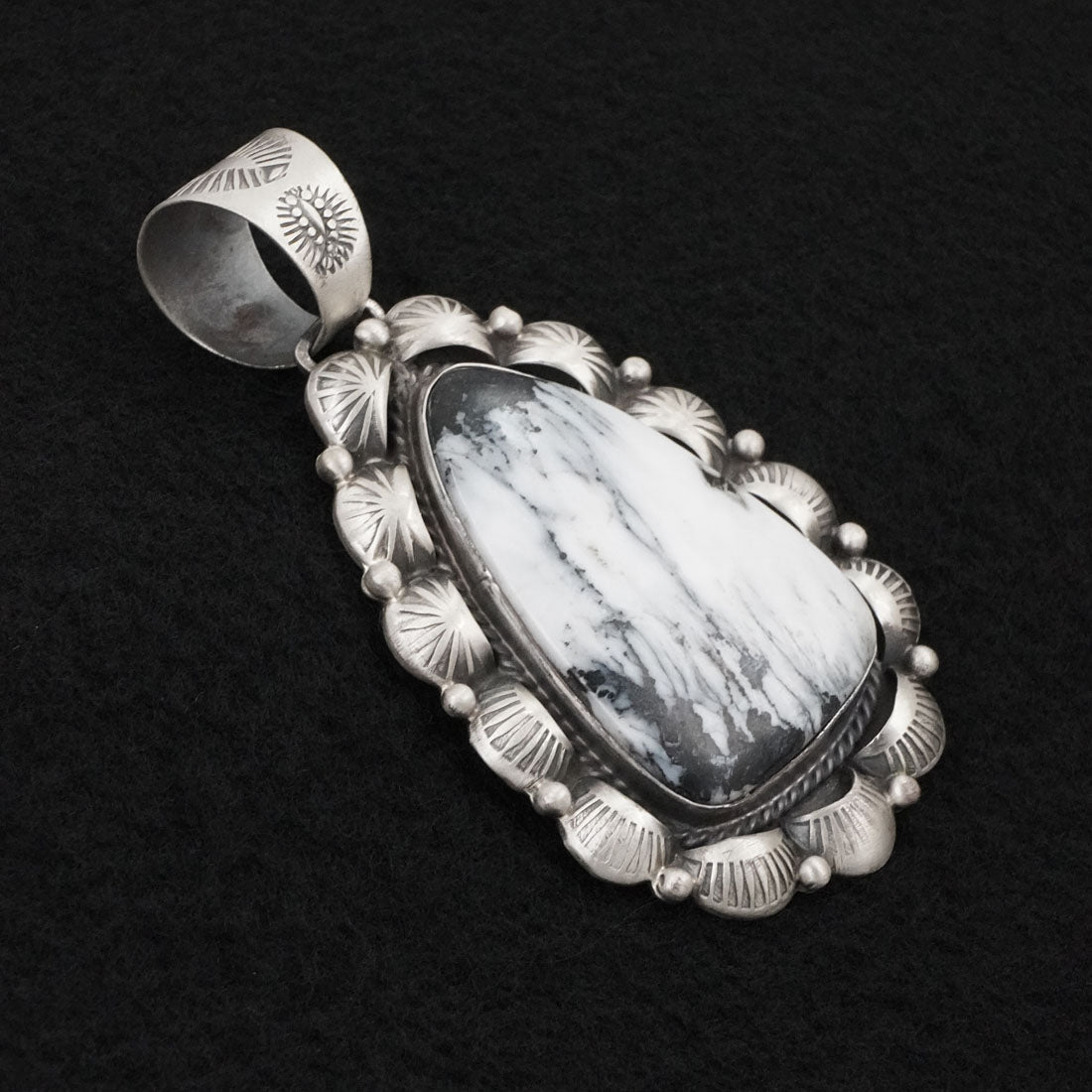 Vernon Johnson White Buffalo & Sterling Silver Pendant