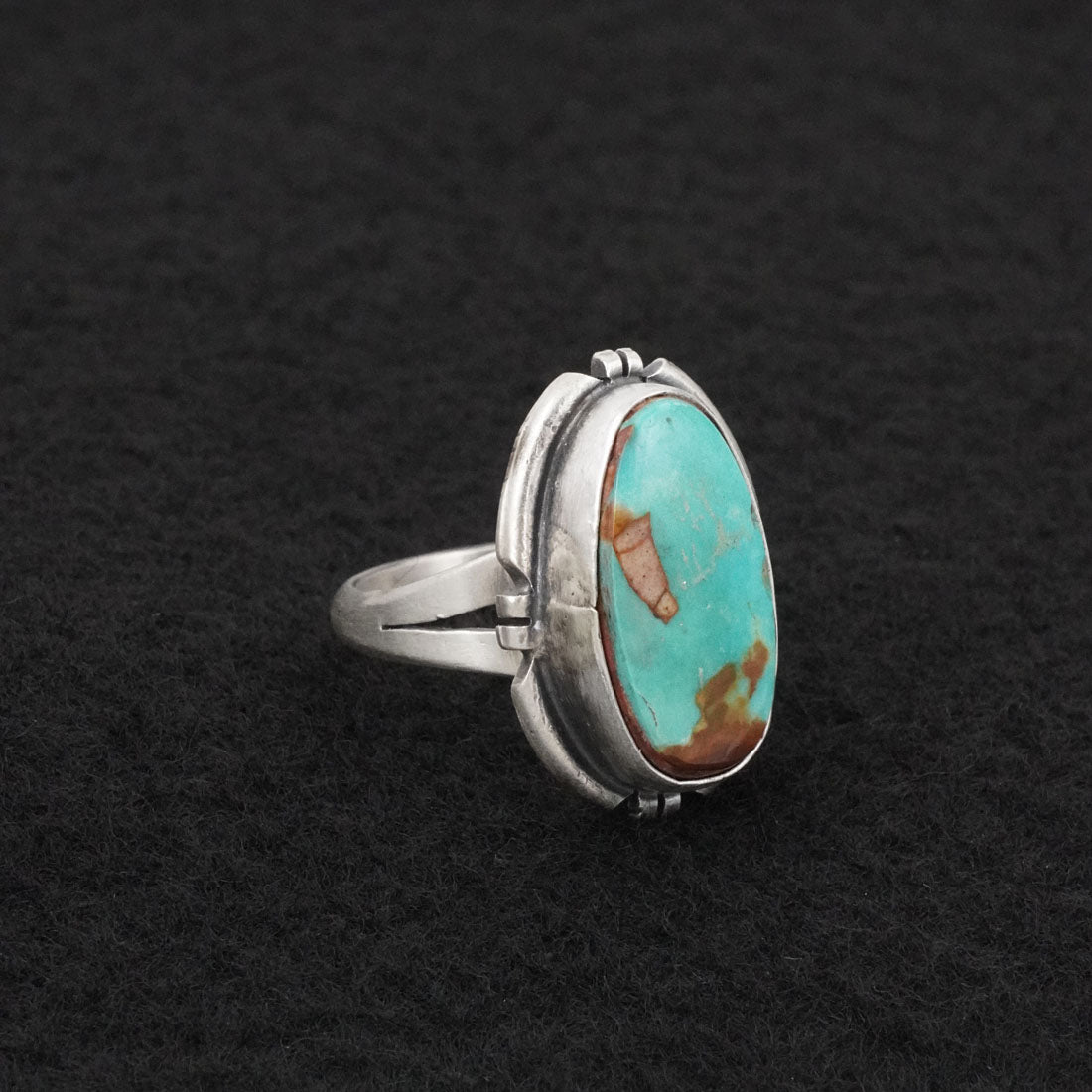 Randy Billy Turquoise & Sterling Silver Ring Size 8