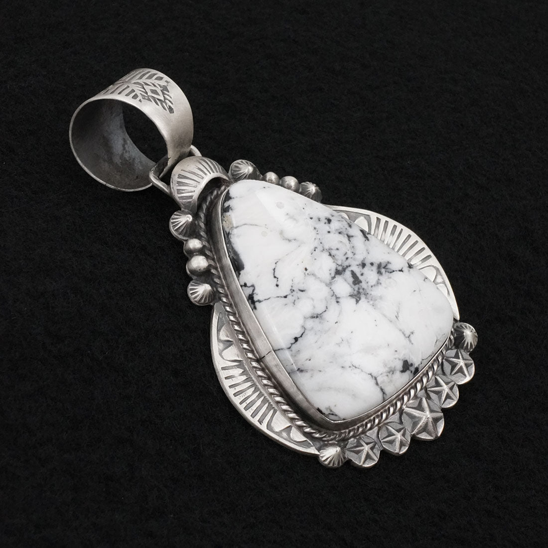 Vernon Johnson White Buffalo & Sterling Silver Pendant