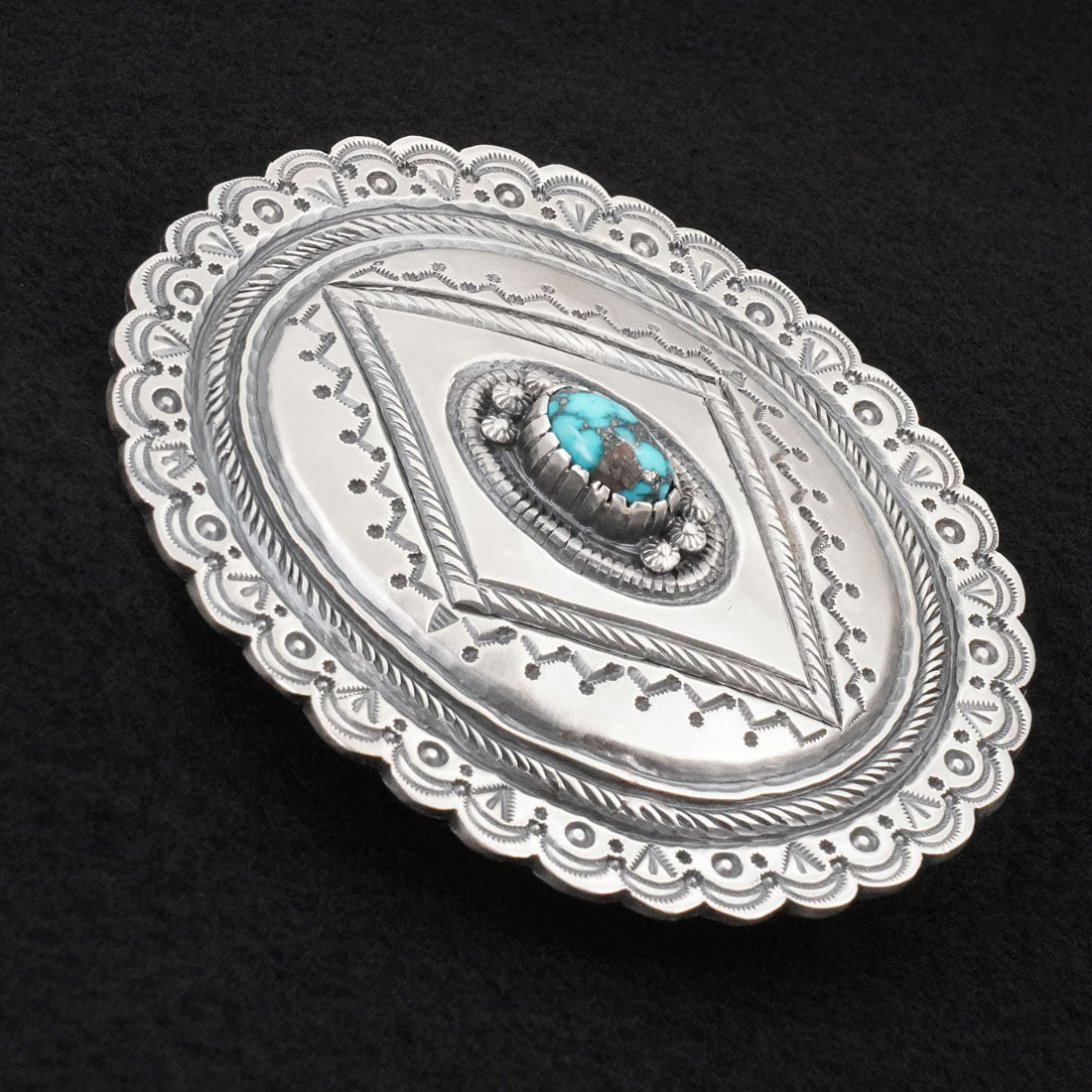 Dexter Martinez Turquoise & Sterling Silver Belt Buckle