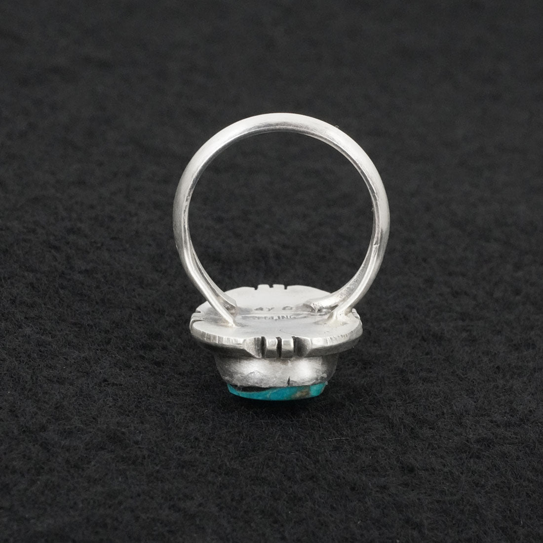 Randy Billy Turquoise & Sterling Silver Ring Size 8