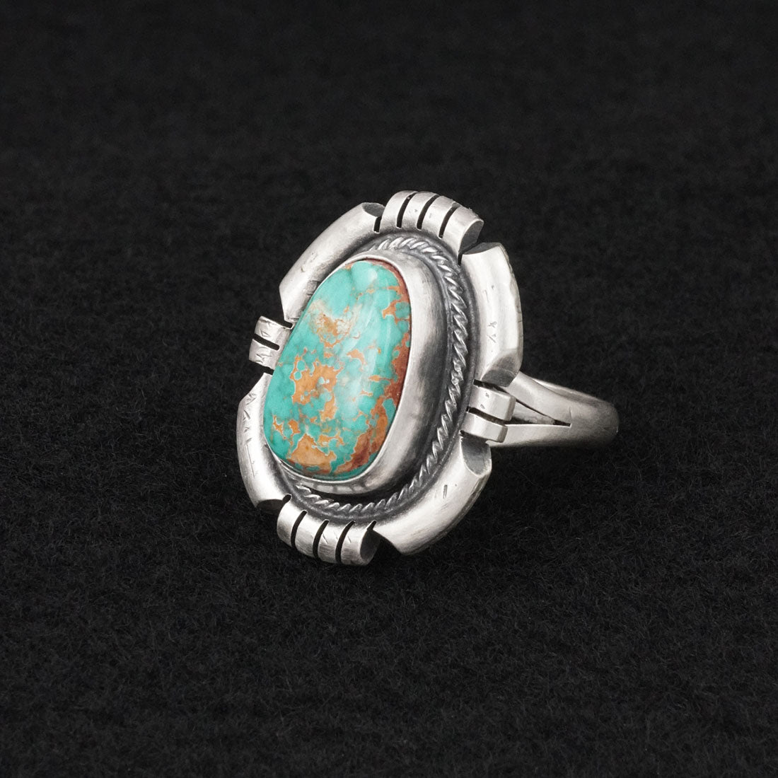 Randy Billy Turquoise & Sterling Silver Ring Size 8.5