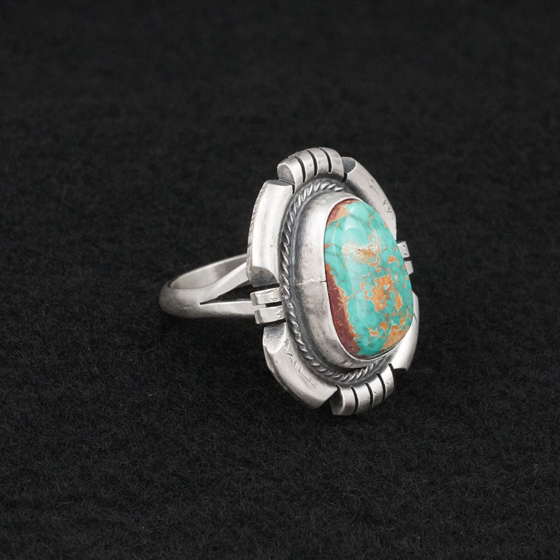 Randy Billy Turquoise & Sterling Silver Ring Size 8.5