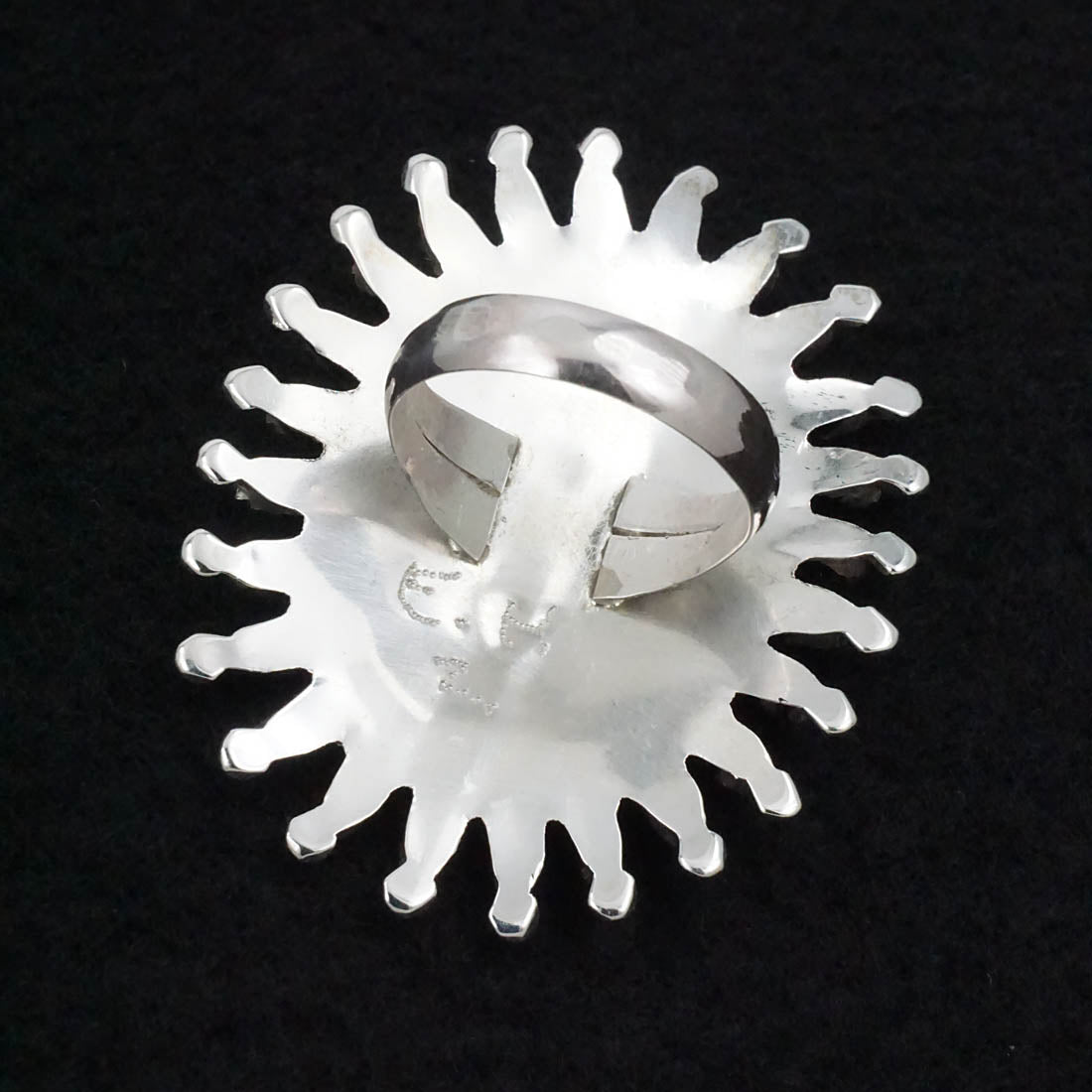 Evonne Hustito Turquoise & Sterling Silver Ring Size 8