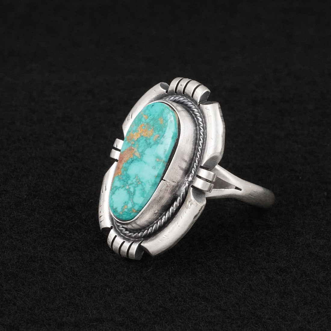 Randy Billy Turquoise & Sterling Silver Ring Size 10