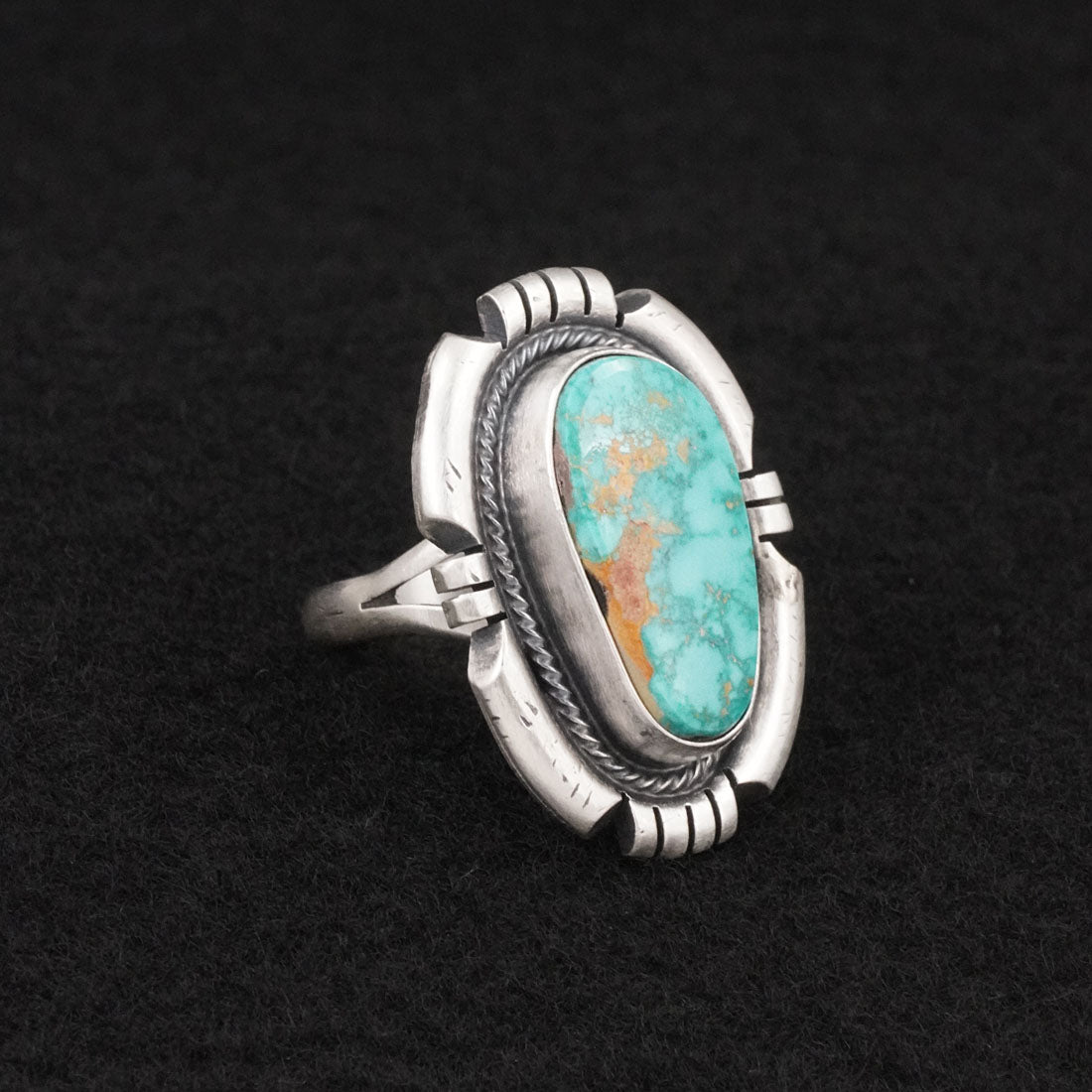 Randy Billy Turquoise & Sterling Silver Ring Size 10