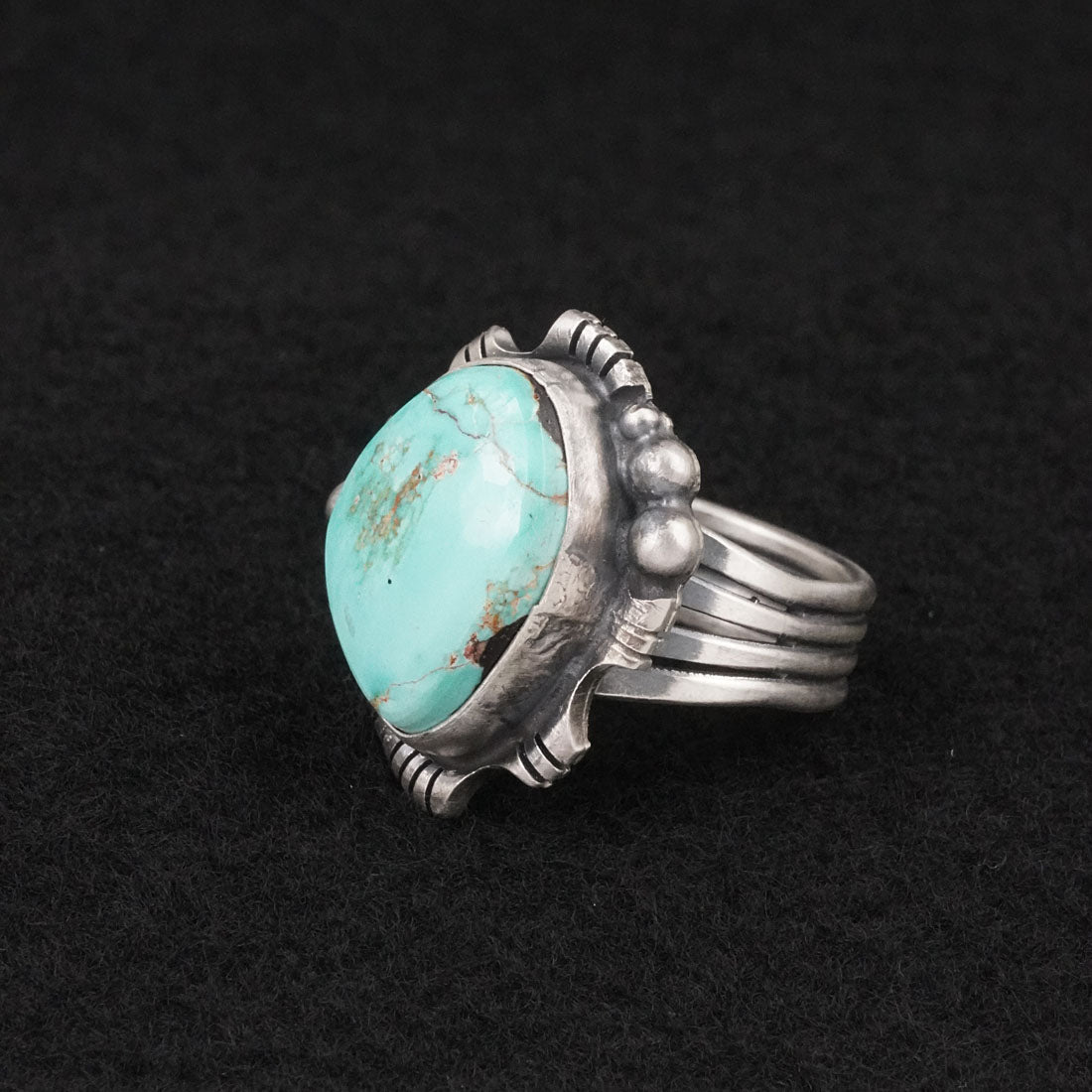 Randy Billy Turquoise & Sterling Silver Ring Size 9