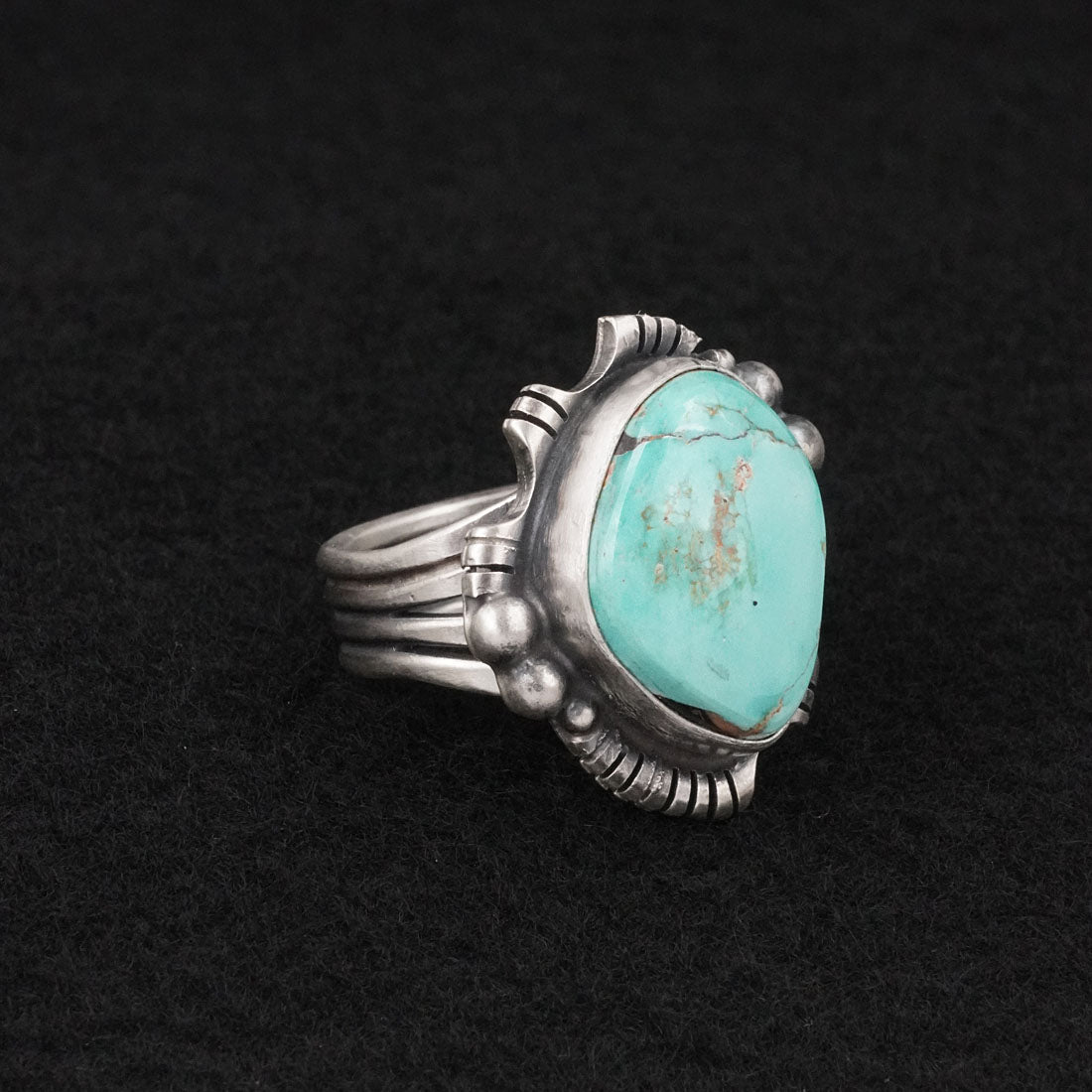 Randy Billy Turquoise & Sterling Silver Ring Size 9