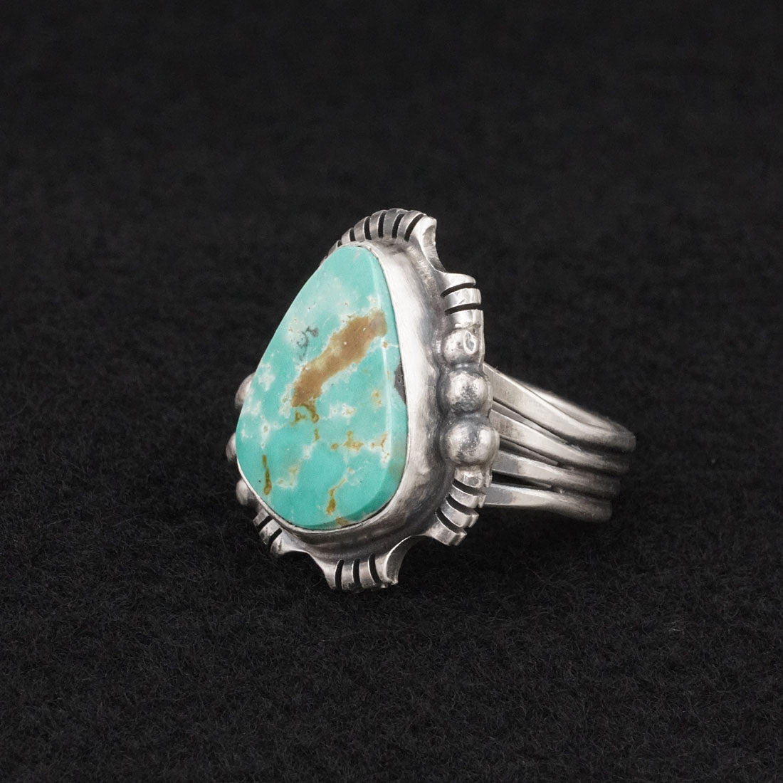 Randy Billy Turquoise & Sterling Silver Ring Size 10