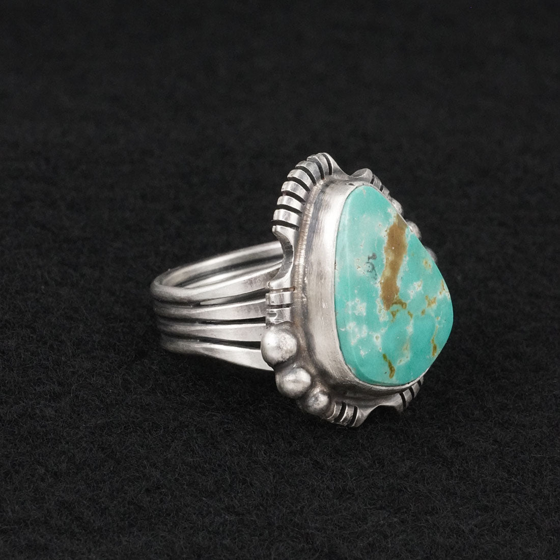 Randy Billy Turquoise & Sterling Silver Ring Size 10
