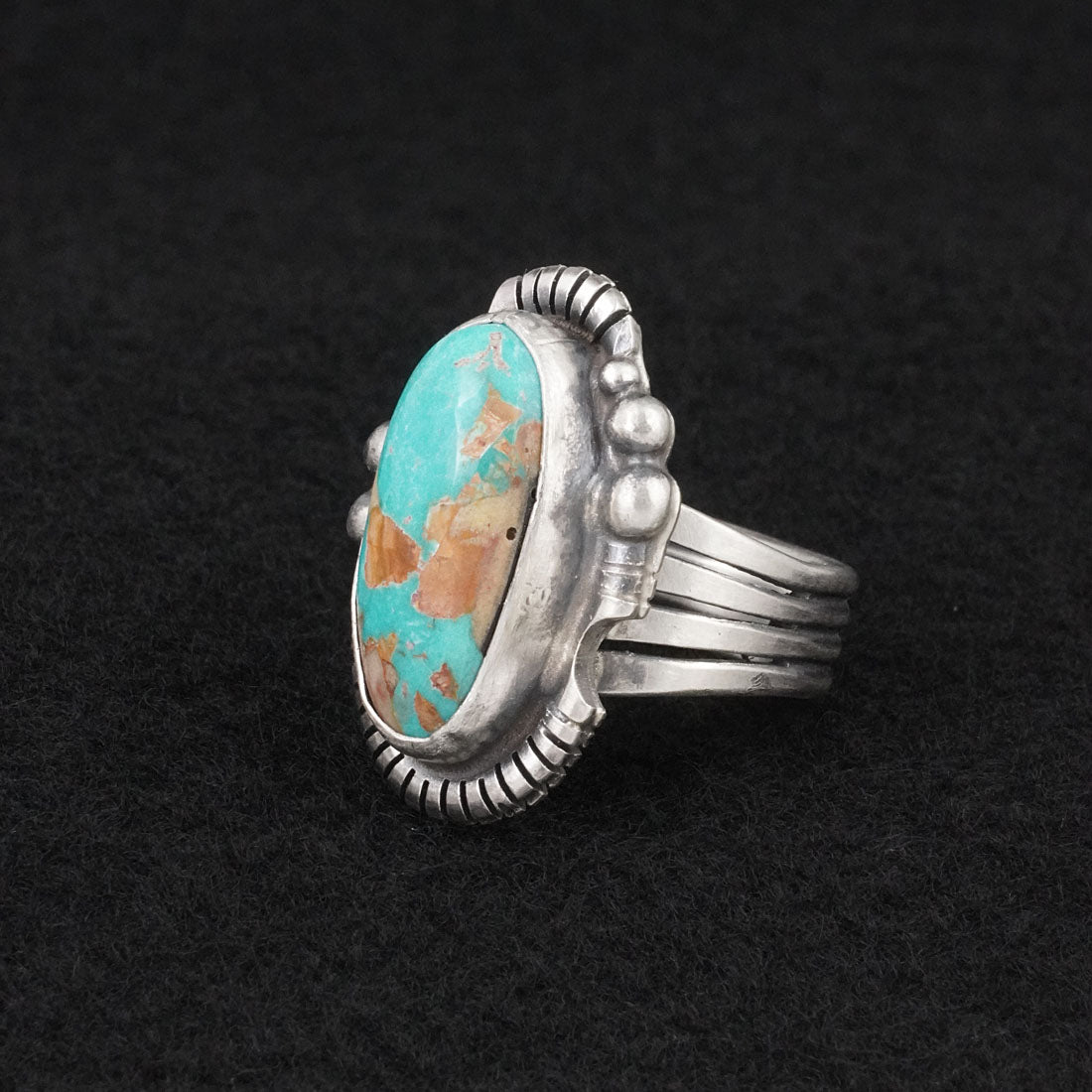 Randy Billy Turquoise & Sterling Silver Ring Size 9
