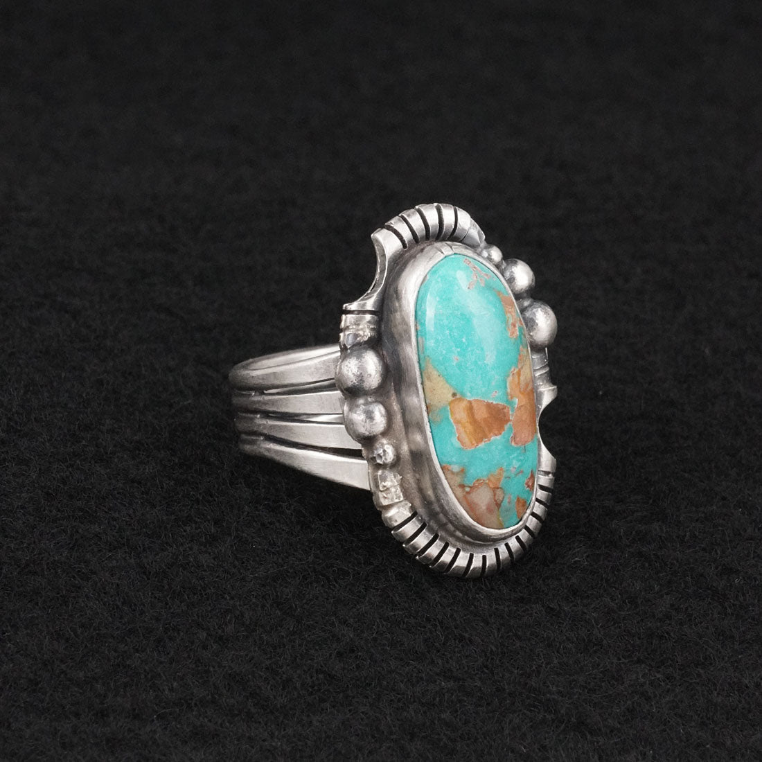 Randy Billy Turquoise & Sterling Silver Ring Size 9
