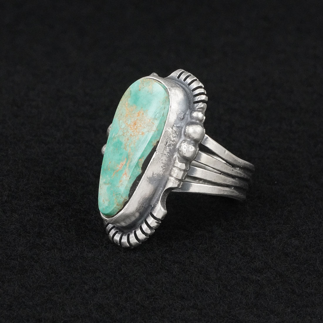 Randy Billy Turquoise & Sterling Silver Ring Size 9