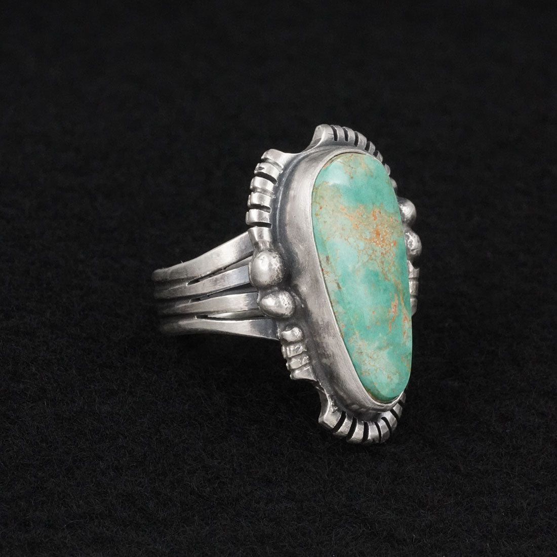 Randy Billy Turquoise & Sterling Silver Ring Size 9