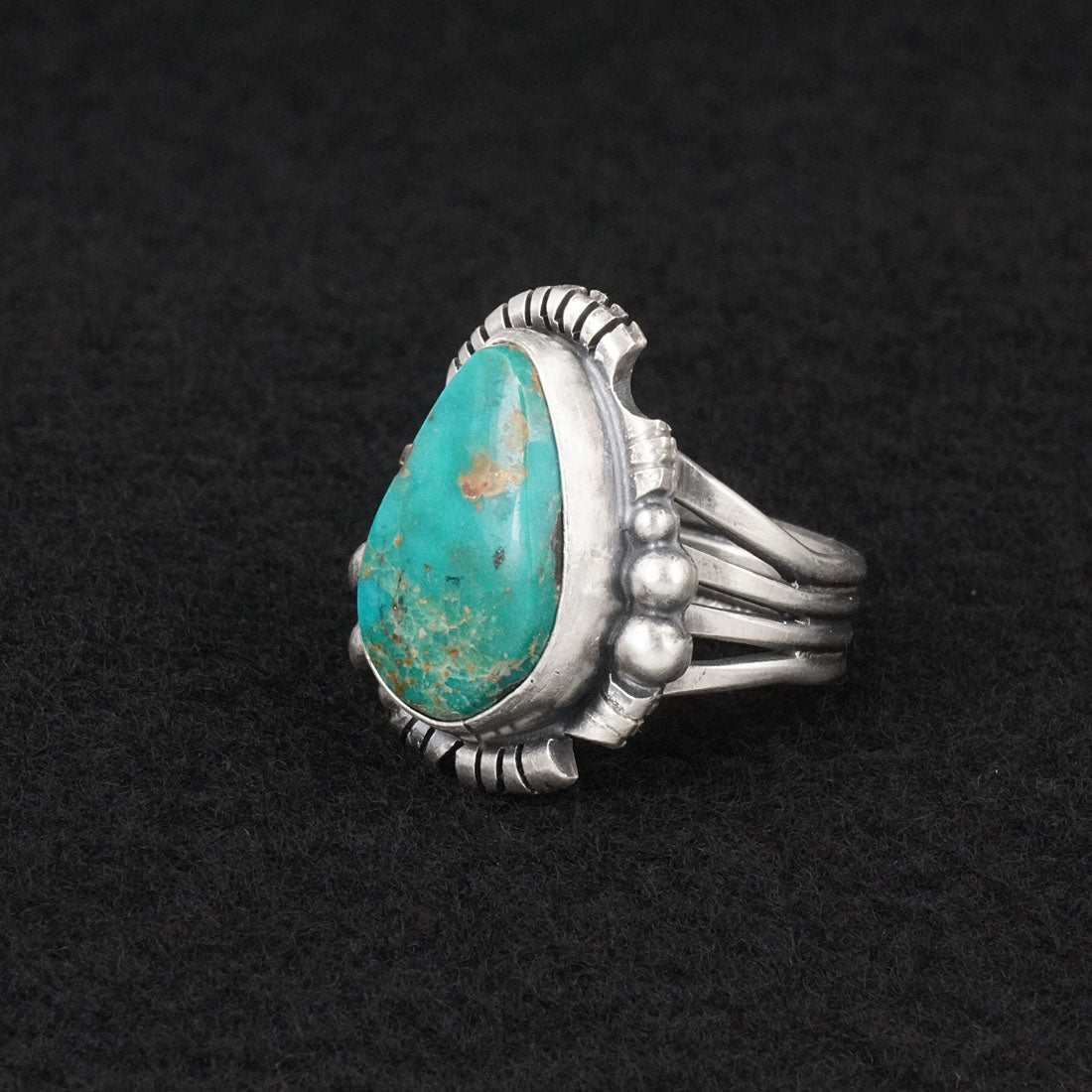 Randy Billy Turquoise & Sterling Silver Ring Size 8