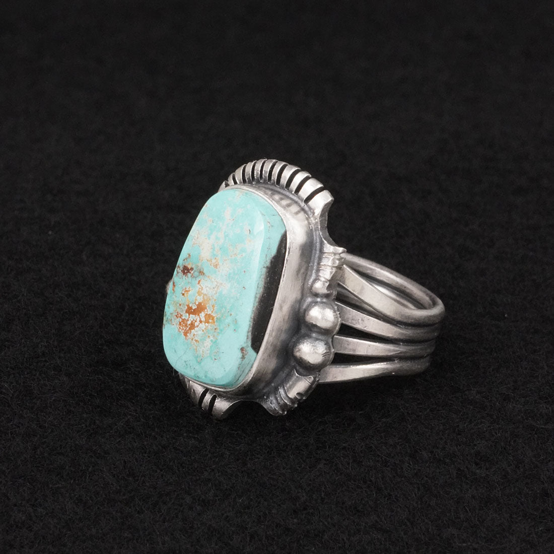 Randy Billy Turquoise & Sterling Silver Ring Size 10
