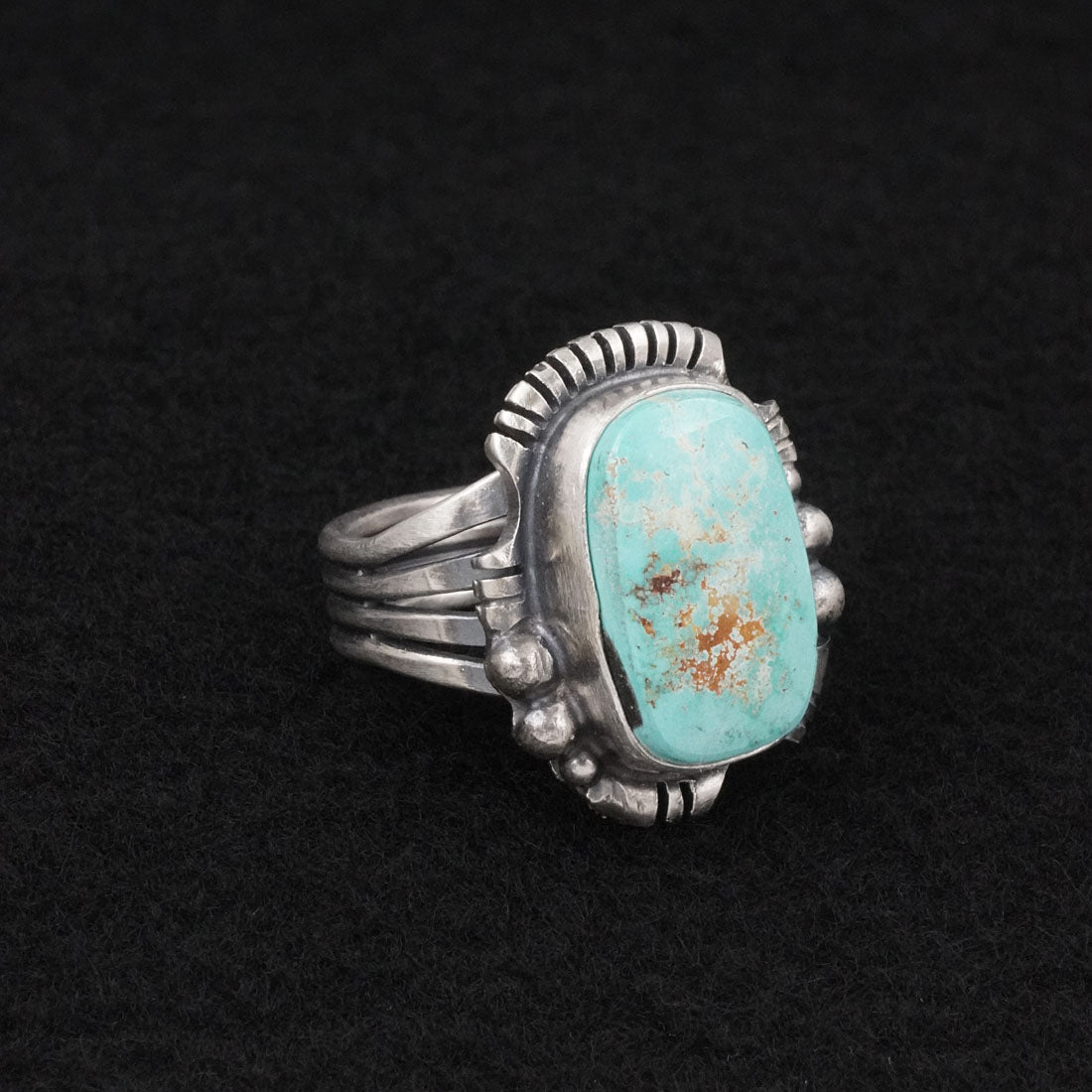 Randy Billy Turquoise & Sterling Silver Ring Size 10