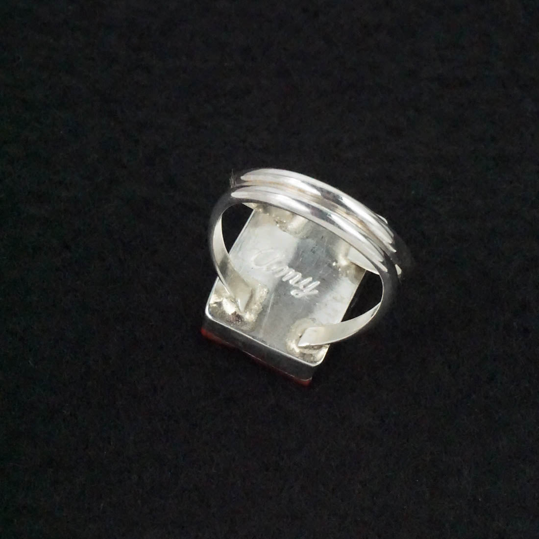 Amy Wesley Coral & Sterling Silver Ring Size 6.5