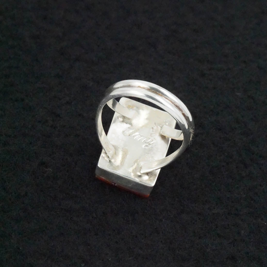 Amy Wesley Coral & Sterling Silver Ring Size 6