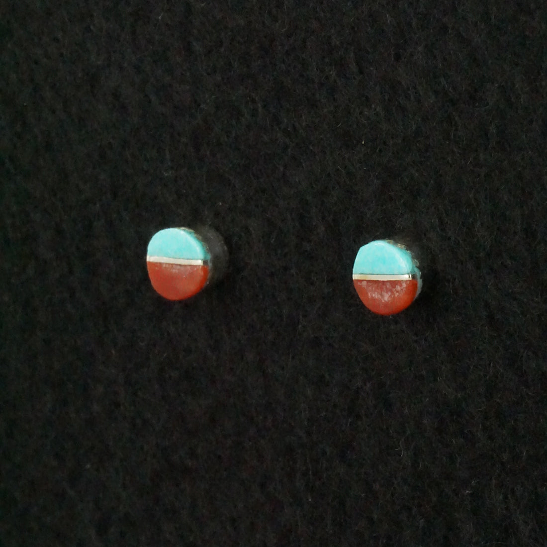 Rowena Laweka Turquoise, Coral & Sterling Silver Earrings