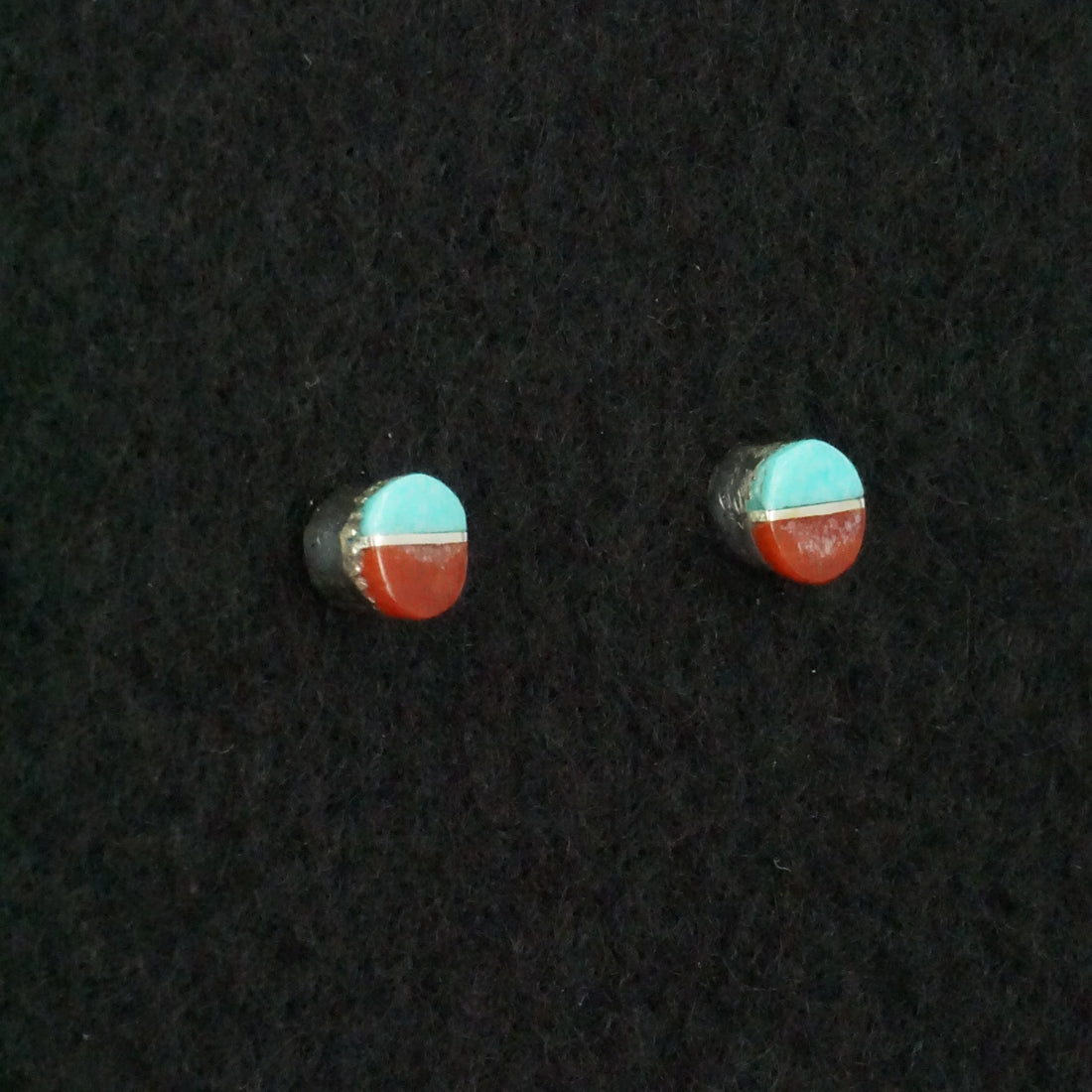 Rowena Laweka Turquoise, Coral & Sterling Silver Earrings