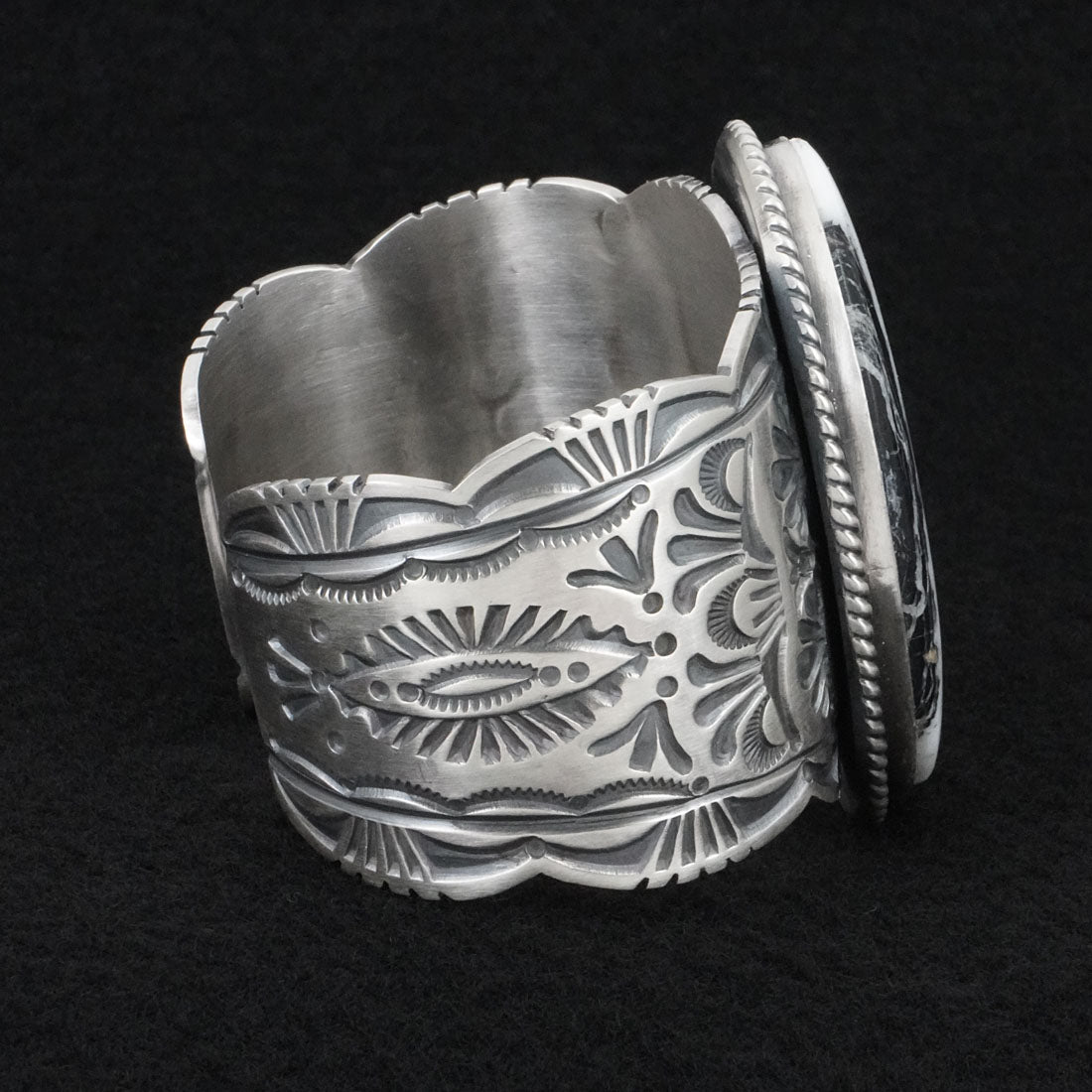 Mark Yazzie White Buffalo & Sterling Silver Bracelet