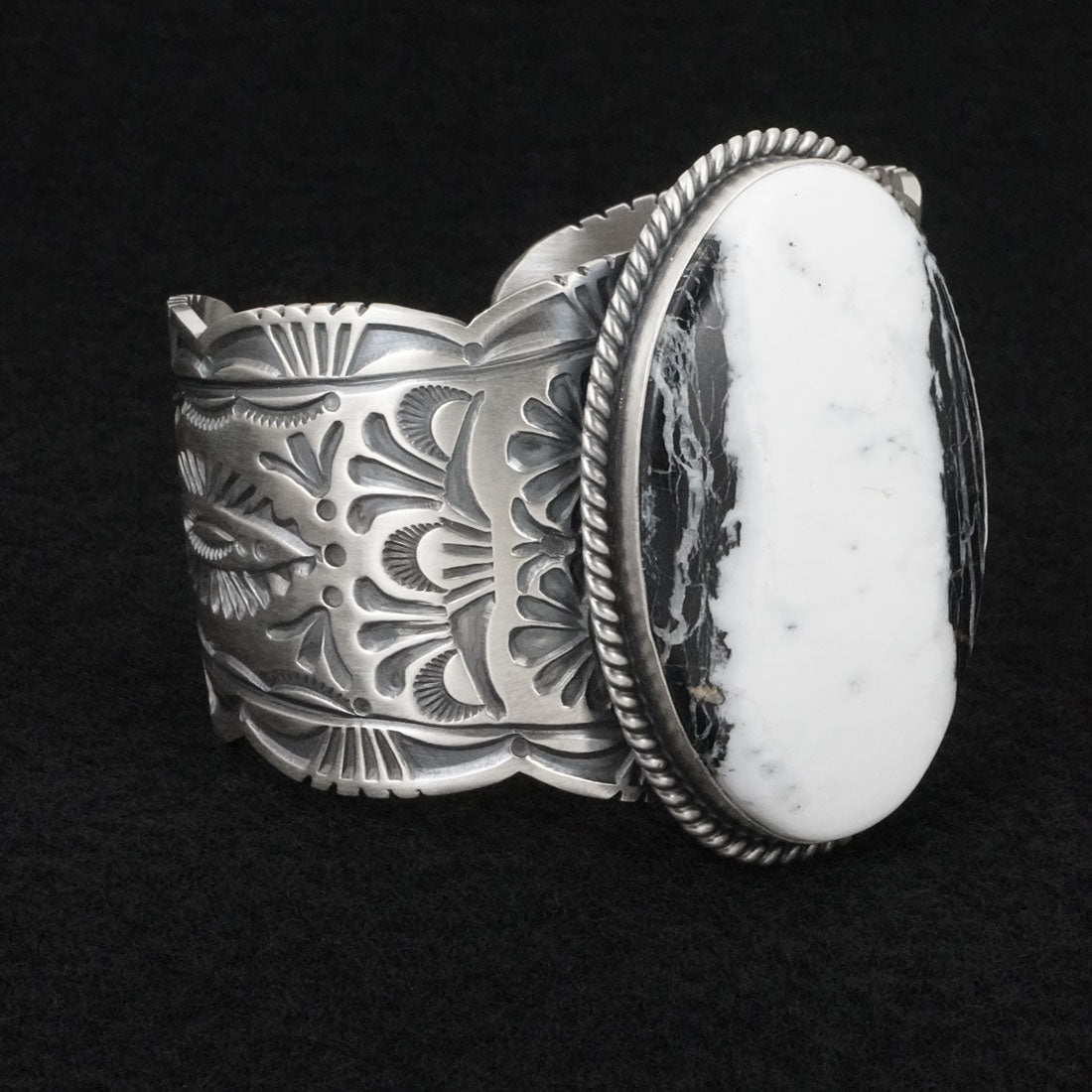 Mark Yazzie White Buffalo & Sterling Silver Bracelet