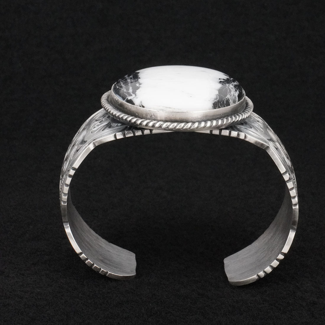 Mark Yazzie White Buffalo & Sterling Silver Bracelet